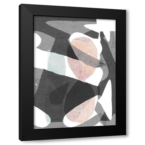 Paper 2 Black Modern Wood Framed Art Print by Design Fabrikken