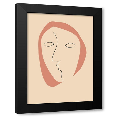 Face It 2 Black Modern Wood Framed Art Print by Design Fabrikken