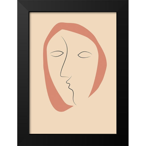 Face It 2 Black Modern Wood Framed Art Print by Design Fabrikken