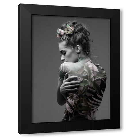 Jungle Fashion 1 Black Modern Wood Framed Art Print with Double Matting by Design Fabrikken