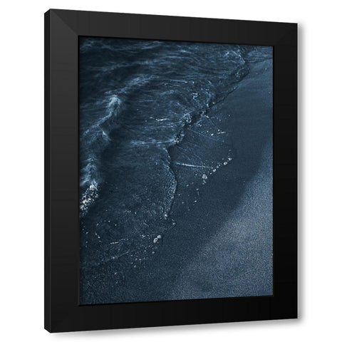 Blue Beach Black Modern Wood Framed Art Print with Double Matting by Design Fabrikken