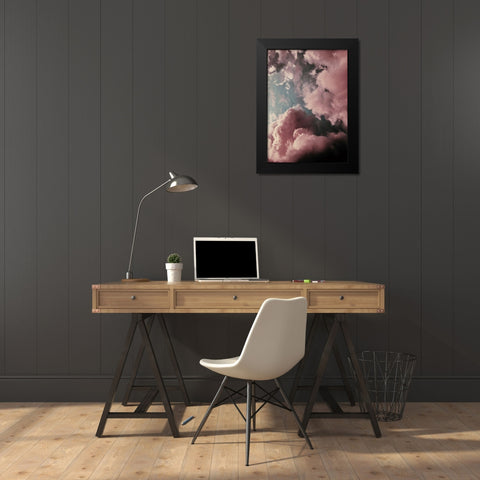 Lucy in the Sky Black Modern Wood Framed Art Print by Design Fabrikken