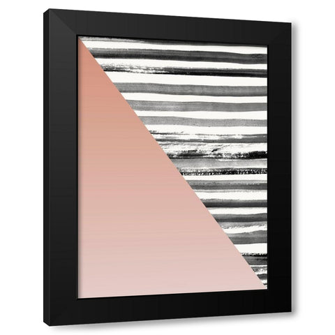 Triangle 1 Black Modern Wood Framed Art Print with Double Matting by Design Fabrikken