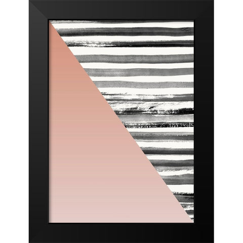 Triangle 1 Black Modern Wood Framed Art Print by Design Fabrikken