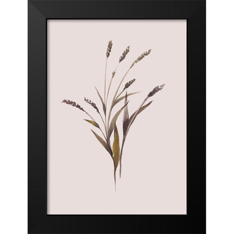 Wheat Black Modern Wood Framed Art Print by Design Fabrikken