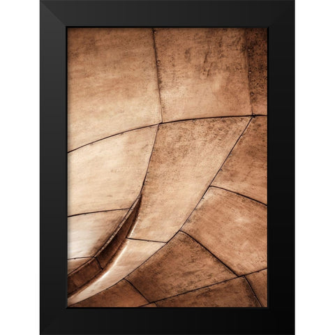Metal Structure Black Modern Wood Framed Art Print by Design Fabrikken