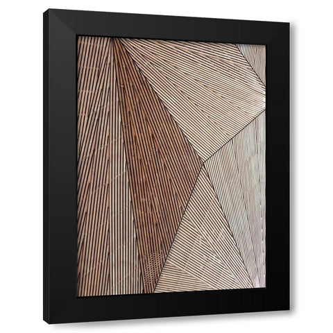 Wooden Structure Black Modern Wood Framed Art Print with Double Matting by Design Fabrikken