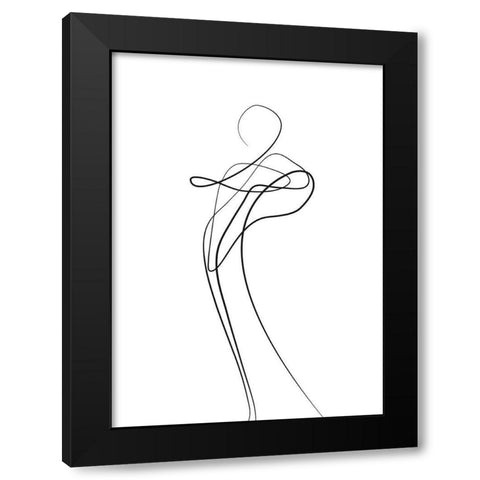 Shape of You 1 Black Modern Wood Framed Art Print by Design Fabrikken