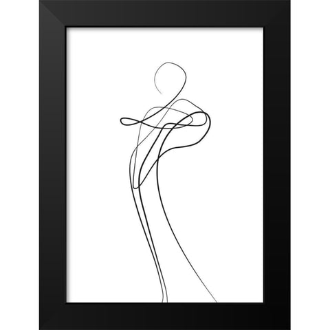 Shape of You 1 Black Modern Wood Framed Art Print by Design Fabrikken