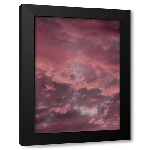 Pink Sky Black Modern Wood Framed Art Print by Design Fabrikken