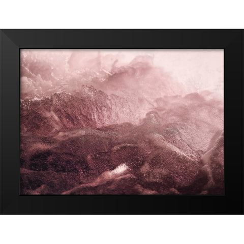 Pink Motion Black Modern Wood Framed Art Print by Design Fabrikken