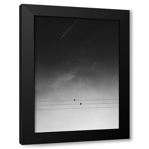 One Day Black Modern Wood Framed Art Print by Design Fabrikken