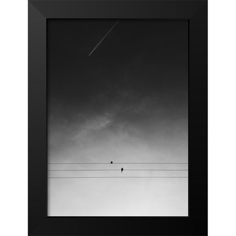 One Day Black Modern Wood Framed Art Print by Design Fabrikken