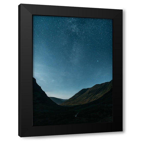 Star Light Black Modern Wood Framed Art Print by Design Fabrikken