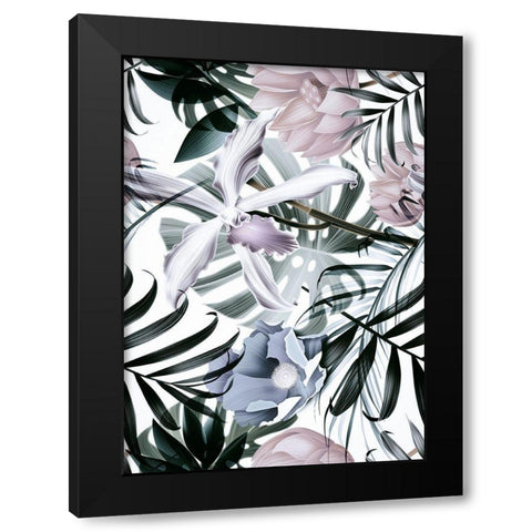 Jungle Fashion 2 Black Modern Wood Framed Art Print with Double Matting by Design Fabrikken
