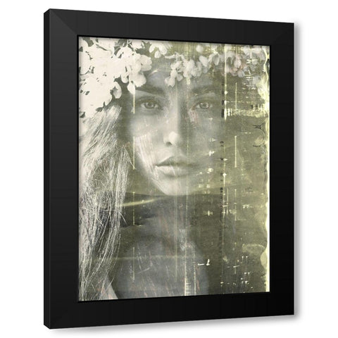 Eyes of Light Black Modern Wood Framed Art Print by Design Fabrikken