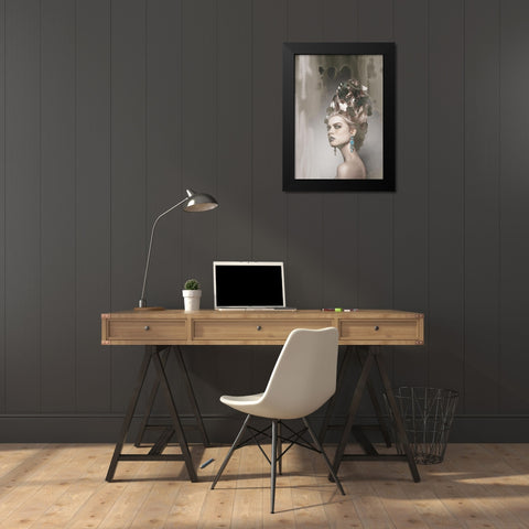 I Know Black Modern Wood Framed Art Print by Design Fabrikken