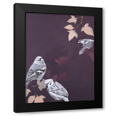Bird 1 Black Modern Wood Framed Art Print by Design Fabrikken