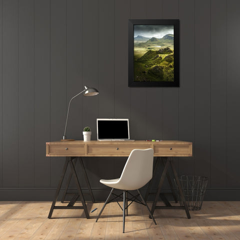Bishop 7 Black Modern Wood Framed Art Print by Design Fabrikken