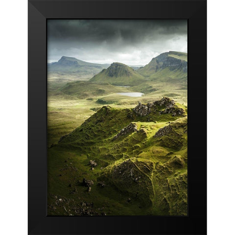 Bishop 7 Black Modern Wood Framed Art Print by Design Fabrikken