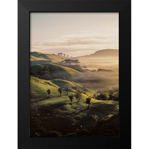 Bishop 18 Black Modern Wood Framed Art Print by Design Fabrikken