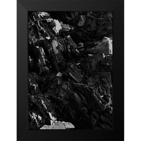 Black Rock Black Modern Wood Framed Art Print by Design Fabrikken