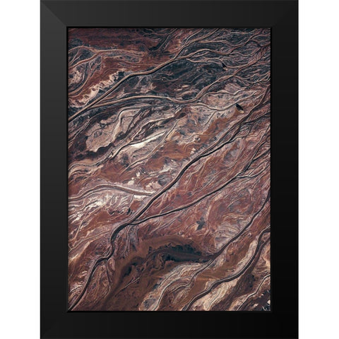From Above 1 Black Modern Wood Framed Art Print by Design Fabrikken
