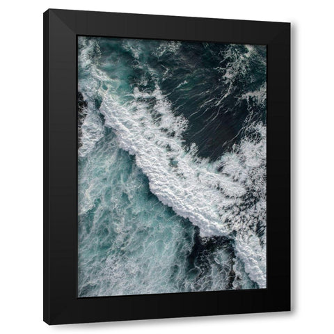 From Above 9 Black Modern Wood Framed Art Print by Design Fabrikken