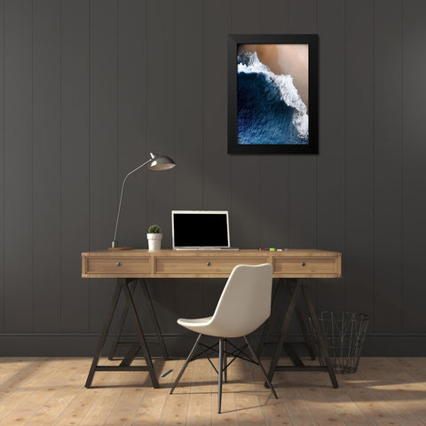 From Above 8 Black Modern Wood Framed Art Print by Design Fabrikken