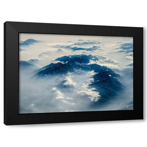 From Above 6 Black Modern Wood Framed Art Print by Design Fabrikken
