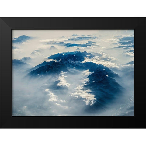 From Above 6 Black Modern Wood Framed Art Print by Design Fabrikken