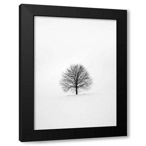 Solitary 1 Black Modern Wood Framed Art Print by Design Fabrikken