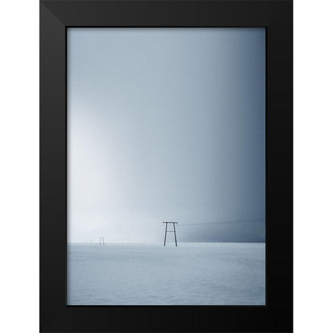 The Connection Black Modern Wood Framed Art Print by Design Fabrikken