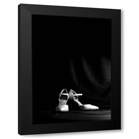 High Heels Black Modern Wood Framed Art Print by Design Fabrikken