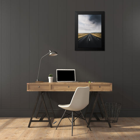 The Way Out Black Modern Wood Framed Art Print by Design Fabrikken