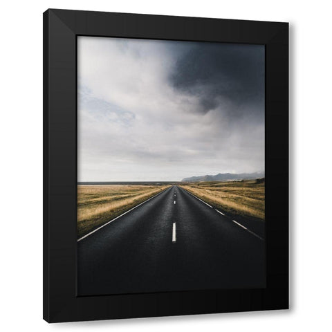 The Way Out Black Modern Wood Framed Art Print by Design Fabrikken