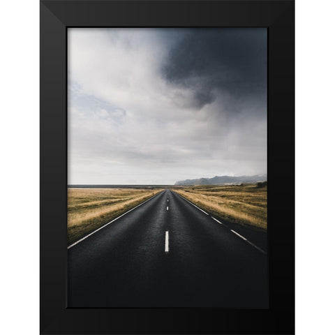 The Way Out Black Modern Wood Framed Art Print by Design Fabrikken