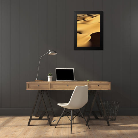 In the Dunes 1 Black Modern Wood Framed Art Print by Design Fabrikken