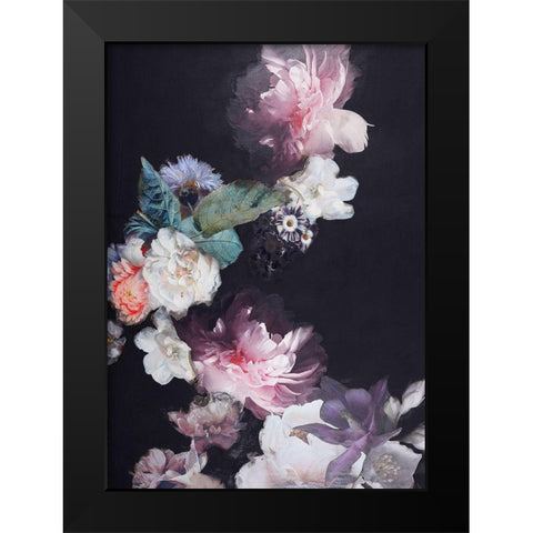 Purple Blossom 1 Black Modern Wood Framed Art Print by Design Fabrikken