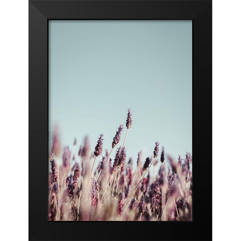 Field Haze Black Modern Wood Framed Art Print by Design Fabrikken