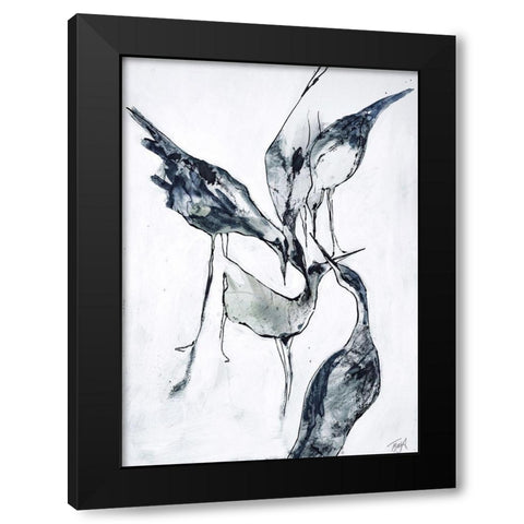 Crane 2 Black Modern Wood Framed Art Print by Design Fabrikken