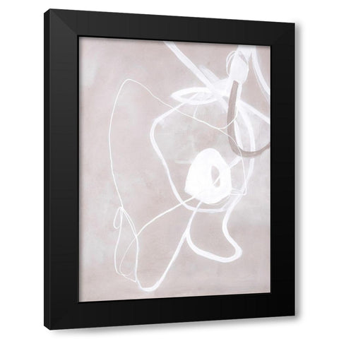 Fine Line 1 Black Modern Wood Framed Art Print with Double Matting by Design Fabrikken
