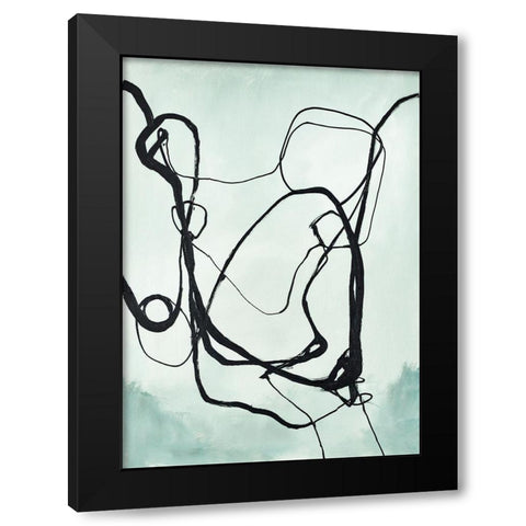 Fine Line 2 Black Modern Wood Framed Art Print by Design Fabrikken