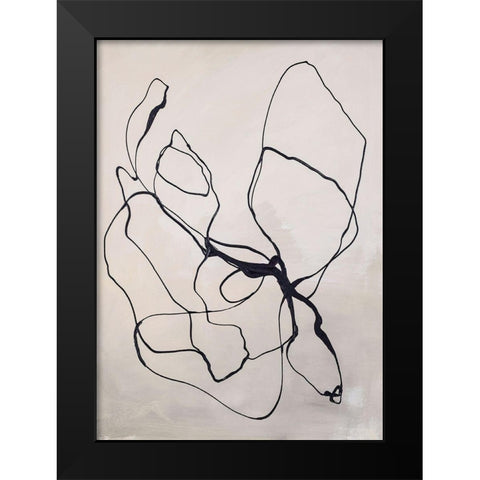 Fine Line 4 Black Modern Wood Framed Art Print by Design Fabrikken