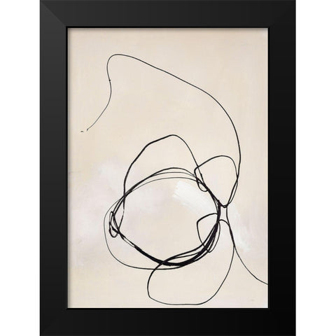 Fine Line 5 Black Modern Wood Framed Art Print by Design Fabrikken