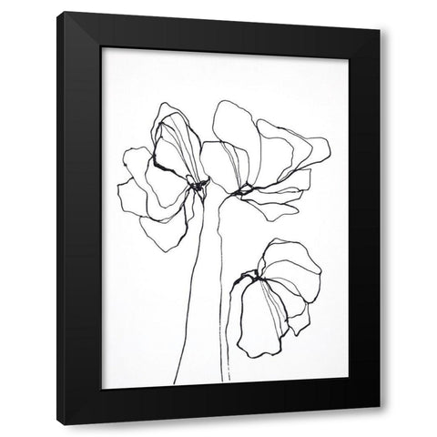 Fine Line 6 Black Modern Wood Framed Art Print with Double Matting by Design Fabrikken