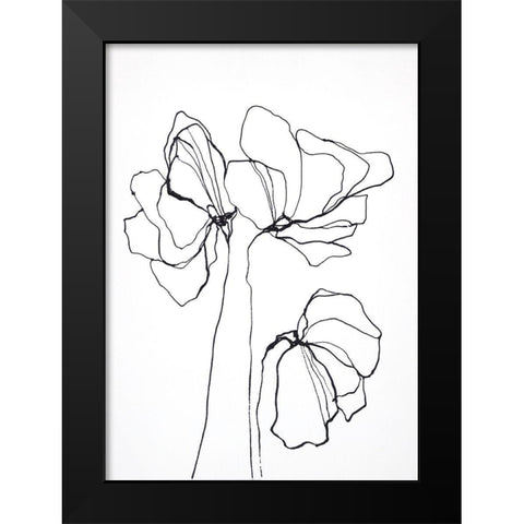 Fine Line 6 Black Modern Wood Framed Art Print by Design Fabrikken