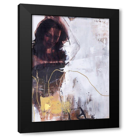 Yellow Era 1 Black Modern Wood Framed Art Print by Design Fabrikken