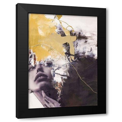 Yellow Era 2 Black Modern Wood Framed Art Print with Double Matting by Design Fabrikken