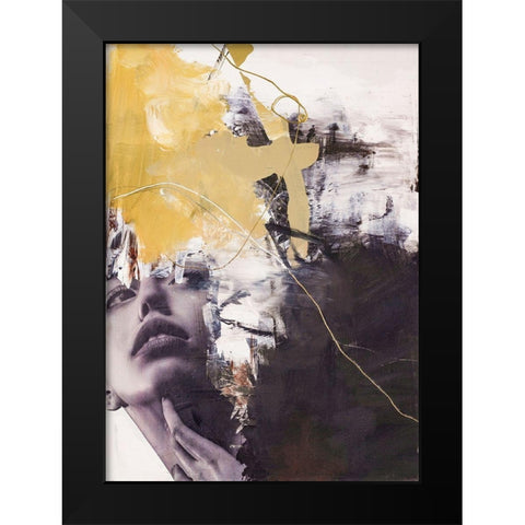 Yellow Era 2 Black Modern Wood Framed Art Print by Design Fabrikken